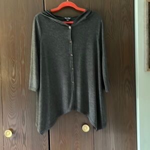 Charlie Paige hooded gray lightweight sweater. Size S/M